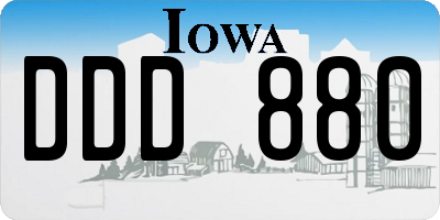 IA license plate DDD880
