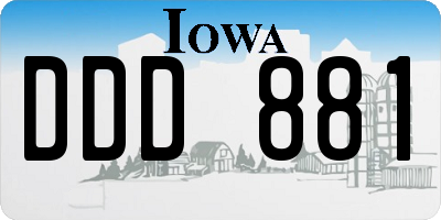 IA license plate DDD881