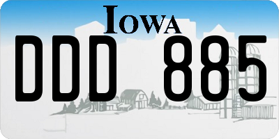IA license plate DDD885