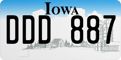 IA license plate DDD887