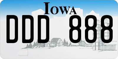 IA license plate DDD888