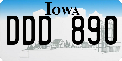 IA license plate DDD890