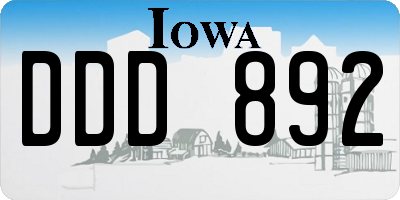 IA license plate DDD892