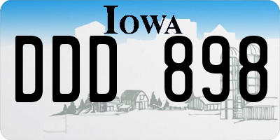 IA license plate DDD898