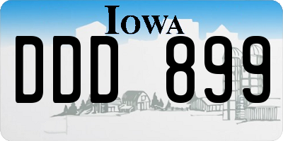 IA license plate DDD899
