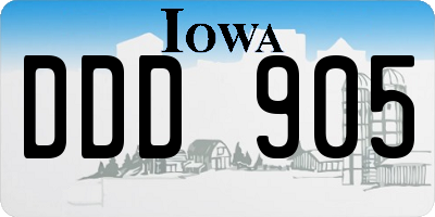 IA license plate DDD905