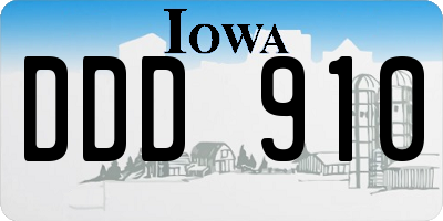 IA license plate DDD910