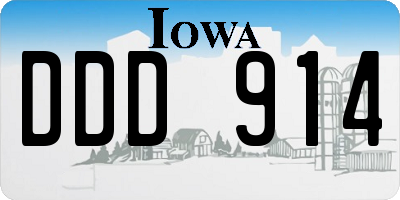 IA license plate DDD914