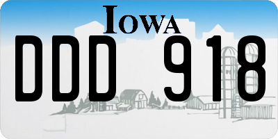 IA license plate DDD918
