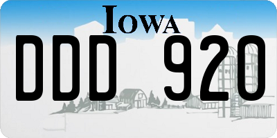 IA license plate DDD920