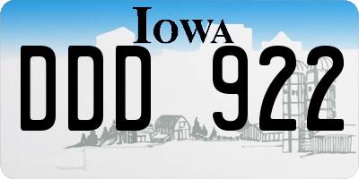 IA license plate DDD922