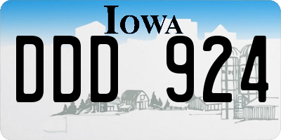 IA license plate DDD924
