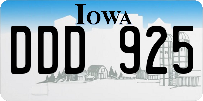 IA license plate DDD925