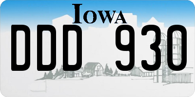 IA license plate DDD930