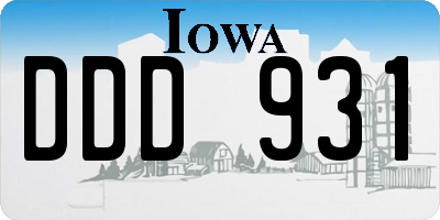 IA license plate DDD931