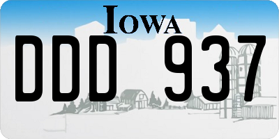 IA license plate DDD937