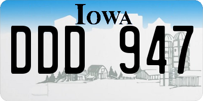 IA license plate DDD947