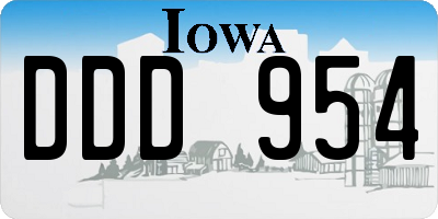 IA license plate DDD954