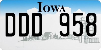 IA license plate DDD958