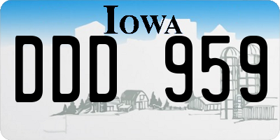 IA license plate DDD959