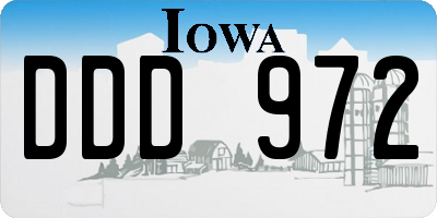IA license plate DDD972