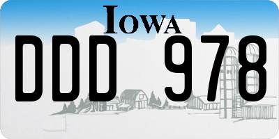 IA license plate DDD978