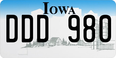 IA license plate DDD980