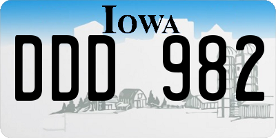 IA license plate DDD982