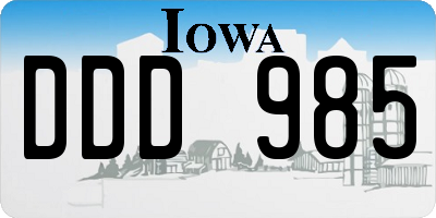 IA license plate DDD985