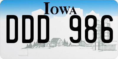 IA license plate DDD986