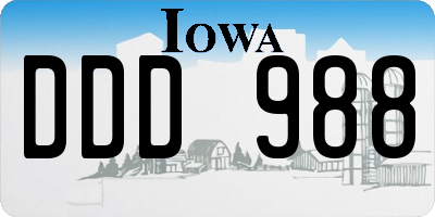 IA license plate DDD988