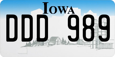 IA license plate DDD989