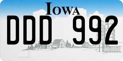 IA license plate DDD992