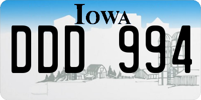 IA license plate DDD994