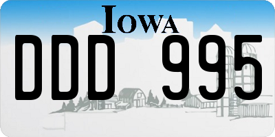 IA license plate DDD995