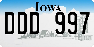 IA license plate DDD997