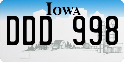 IA license plate DDD998