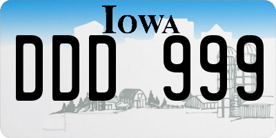 IA license plate DDD999