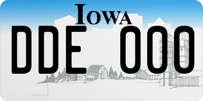IA license plate DDE000