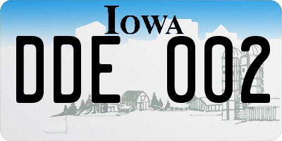 IA license plate DDE002