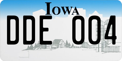 IA license plate DDE004