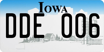 IA license plate DDE006