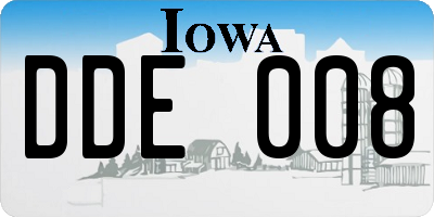 IA license plate DDE008