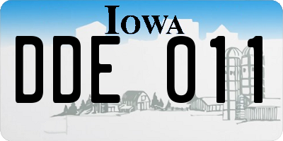 IA license plate DDE011