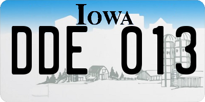 IA license plate DDE013