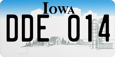 IA license plate DDE014