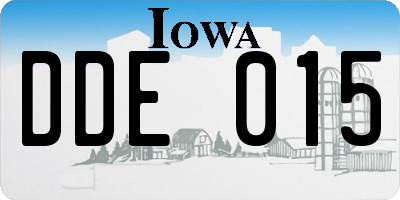 IA license plate DDE015