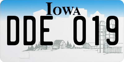 IA license plate DDE019