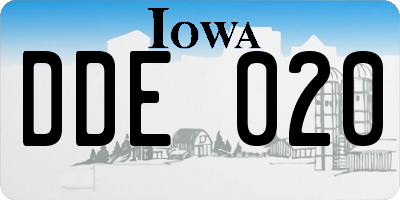 IA license plate DDE020