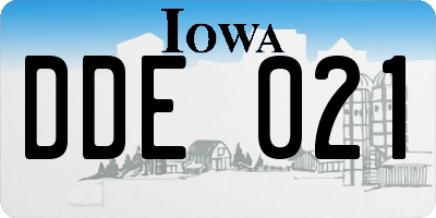 IA license plate DDE021